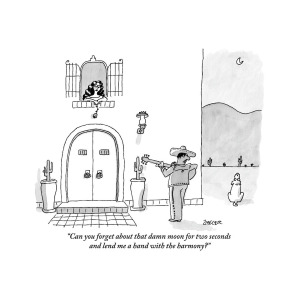 300x300 a man in a sombrero is trying to serenade a woman drawing - Sombrero Drawing