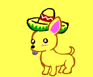 300x250 chihuahua wearing a sombrero drawing - Sombrero Drawing