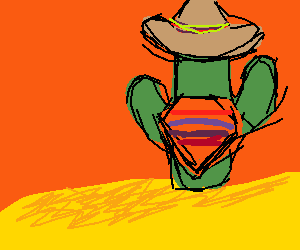 300x250 draw a cactus wearing a poncho and a sombrero drawing - Sombrero Drawing