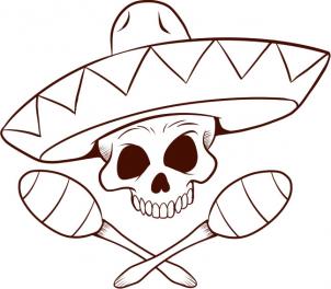302x264 drawing printout how to draw a sombrero - Sombrero Drawing