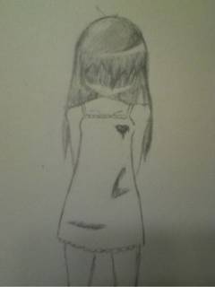 240x320 first time drawing someone looking down so sorry if its crappy - Someone Drawing