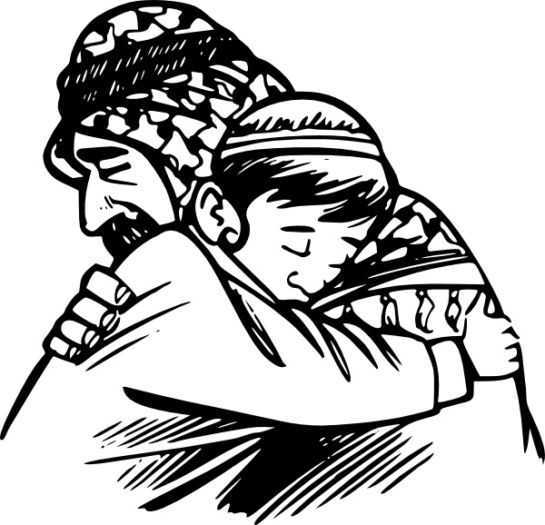 600x578 father hug son clip art free vector in open office drawing - Son Drawing