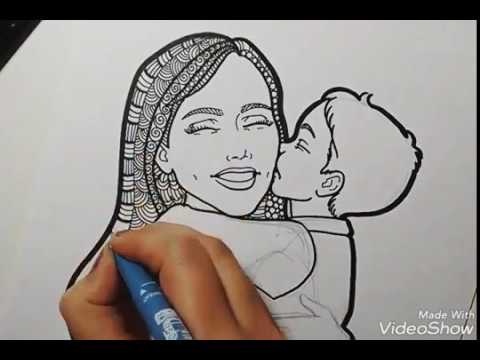 480x360 illustration mother son love speed drawing - Son Drawing