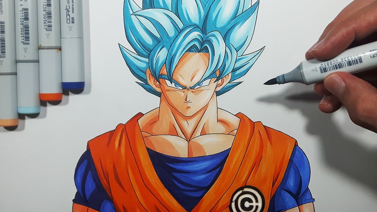 1280x720 how to draw goku super saiyan blue - Son Goku Drawing