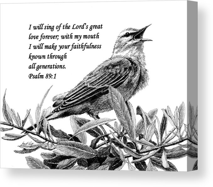 678x596 songbird drawing with scripture canvas print canvas art - Songbird Drawing