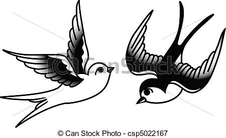450x276 songbirds tattoo style drawing of birds - Songbird Drawing