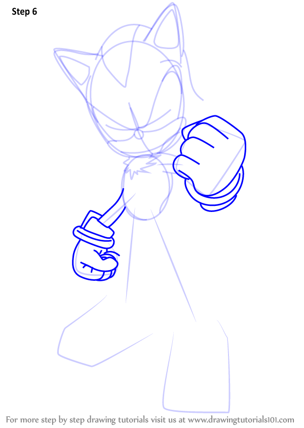 600x846 Learn How To Draw Shadow The Hedgehog From Sonic The Hedgehog - Sonic And Shadow Drawings