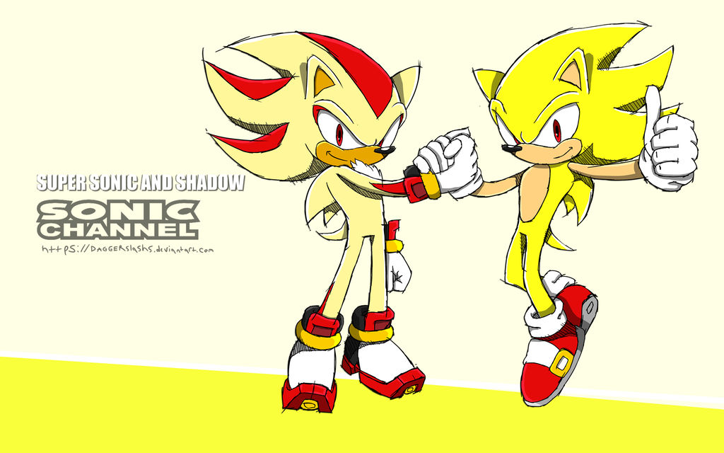 1024x640 Super Sonic And Shadow Sketch - Sonic And Shadow Drawings
