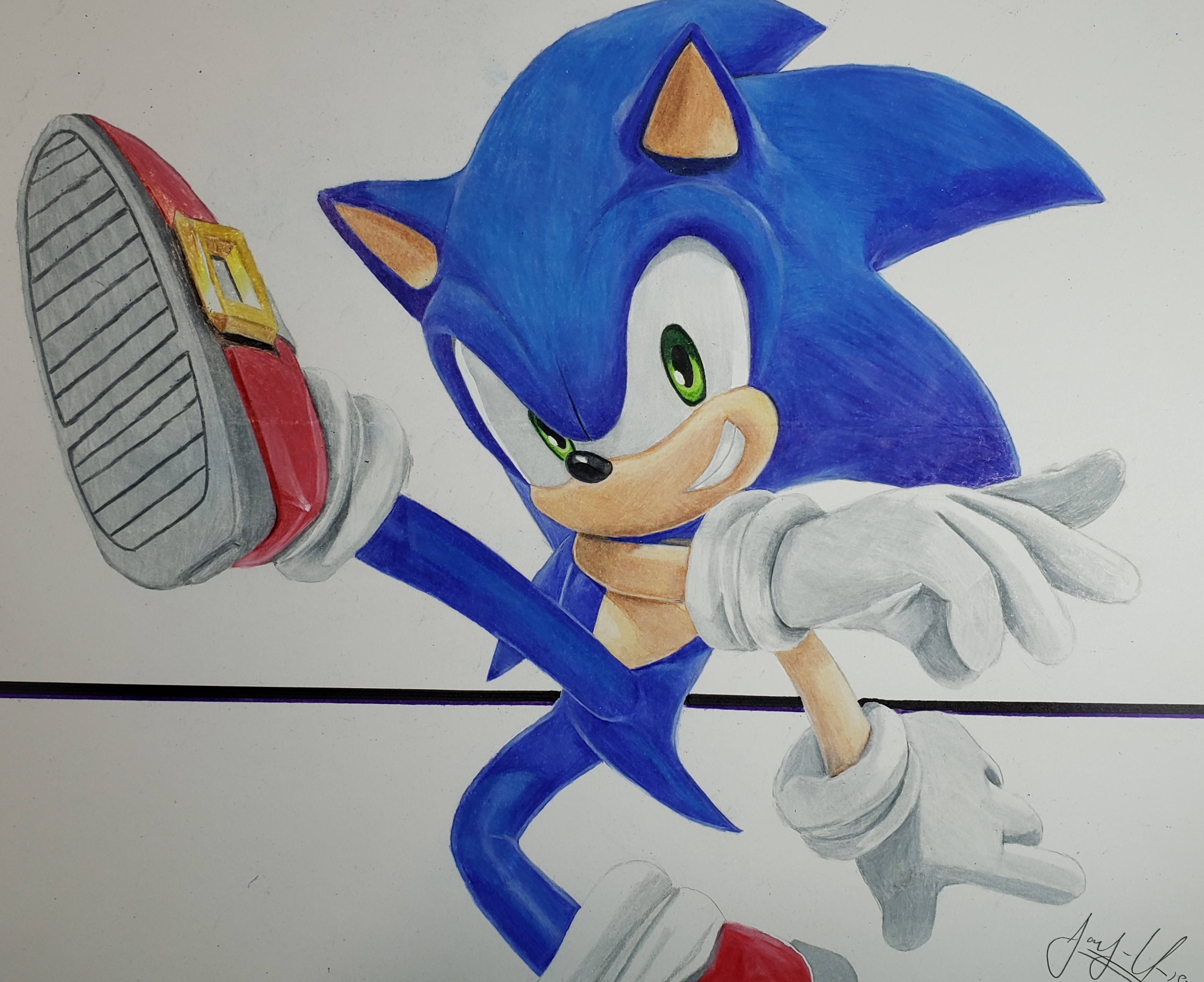 Drawing Of Sonic In His Ultimate Pose Nintendoswitch - Sonic Drawing. 