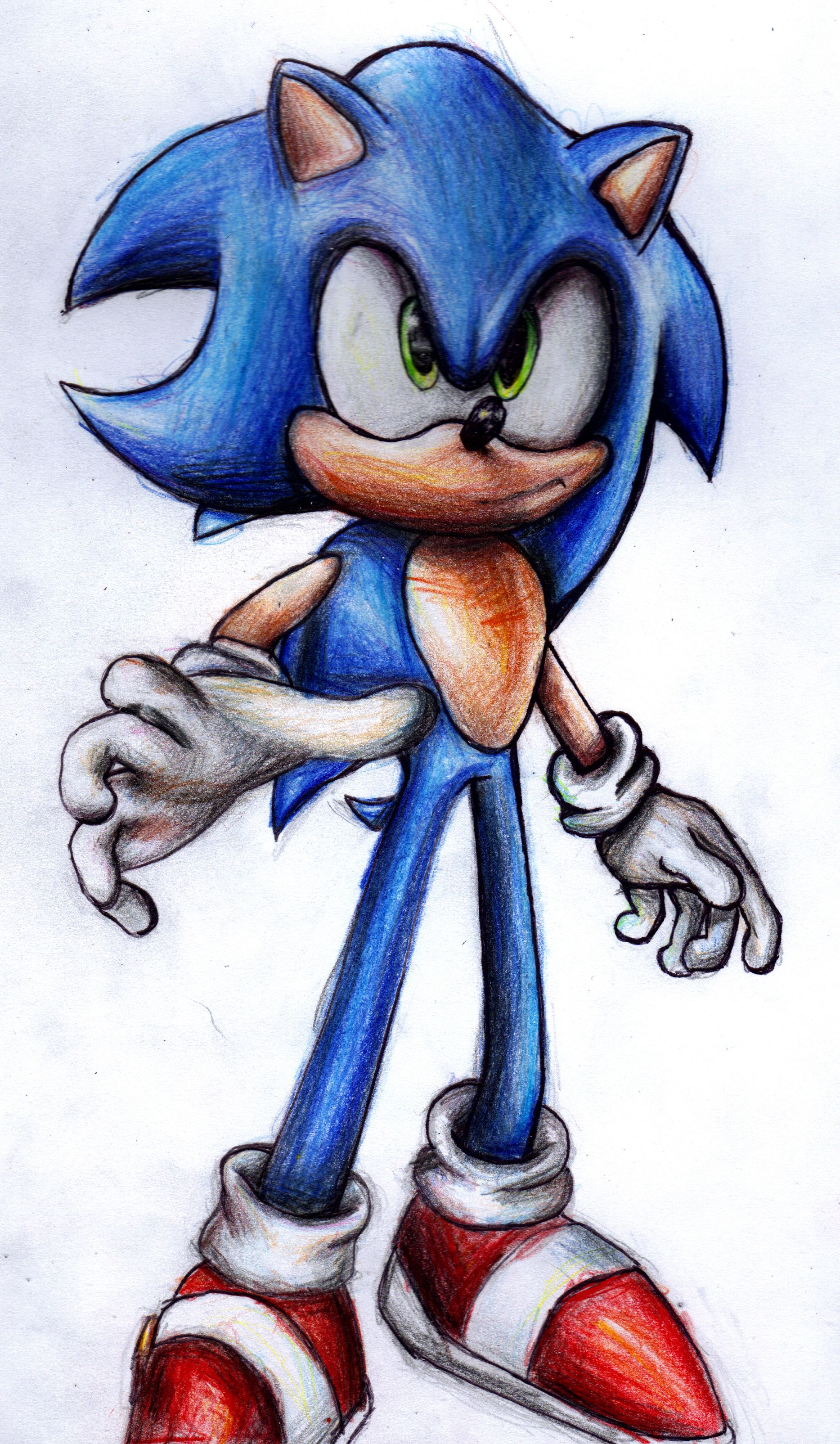 1867x3209 Sonic Pencil Drawing - Sonic Drawing