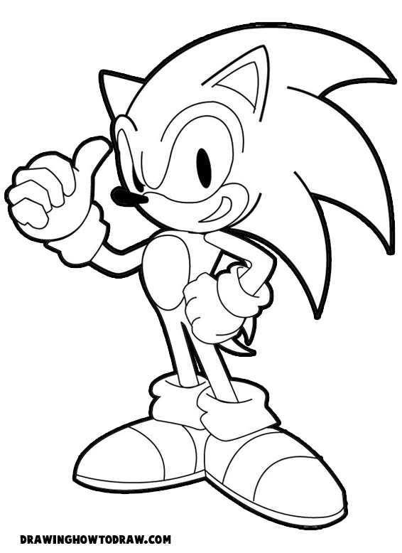 566x778 Sonic The Hedgehog Coloring Book - Sonic Drawing