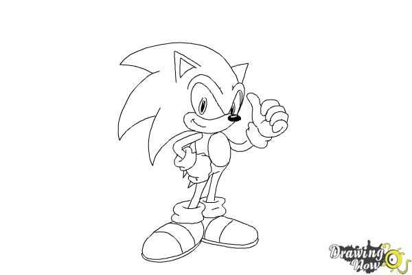 600x400 How To Draw Sonic Step - Sonic Drawing Easy
