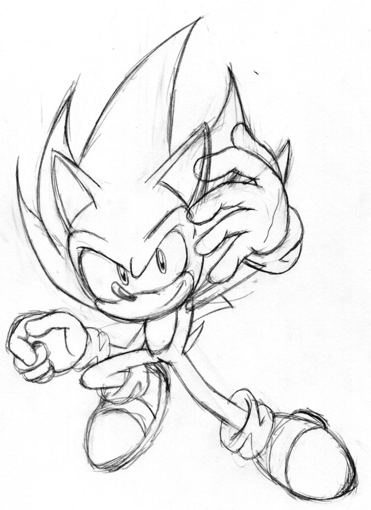 763x1048 sonic drawings in pencil sonic drawing easy at getdrawings free - Soni...