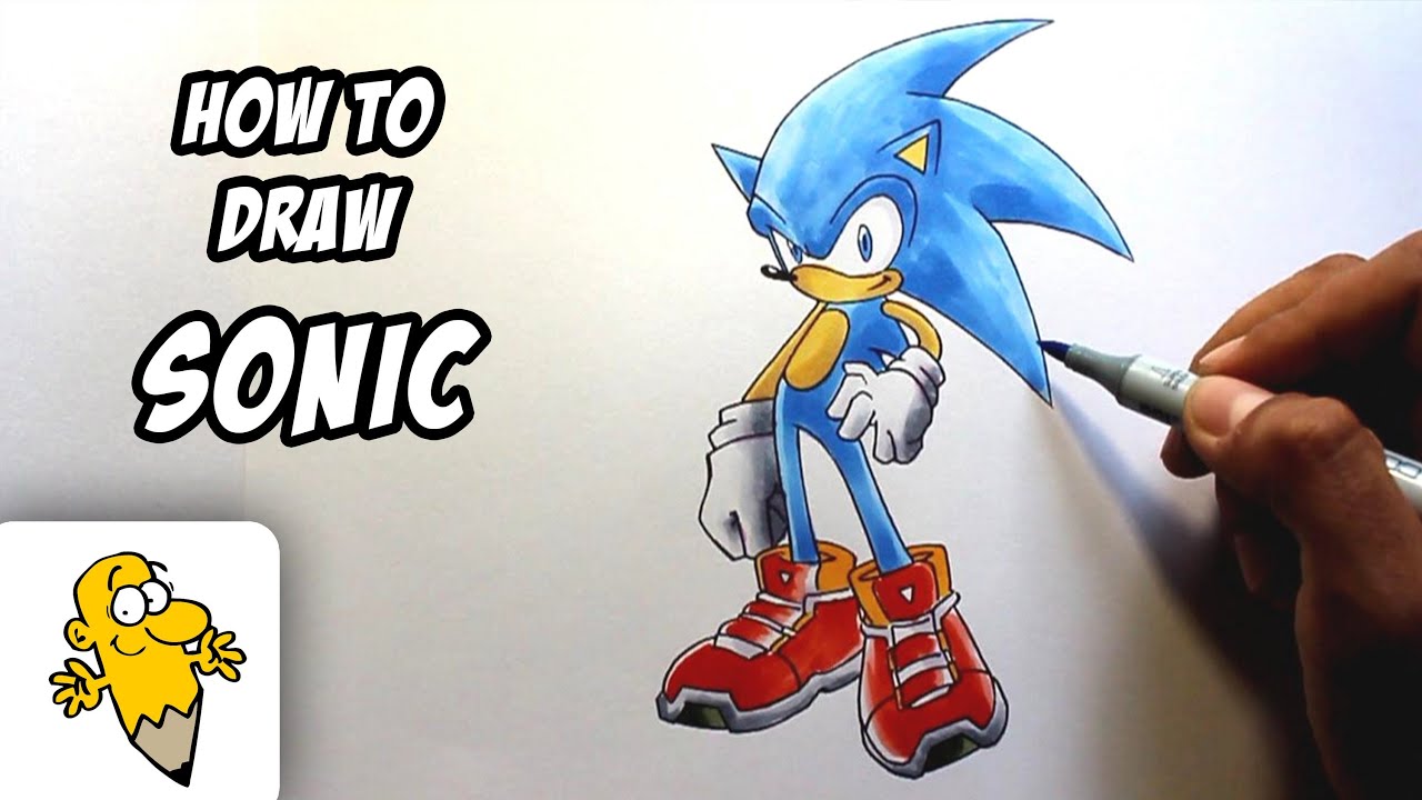 1280x720 How To Draw Sonic The Hedgehog Drawing Tutorial - Sonic Drawing Games