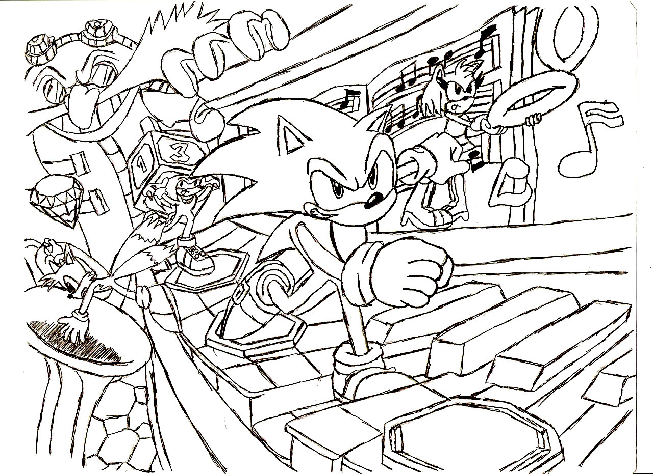 1280x931 Sonic Coloring Pages - Sonic Drawing Games