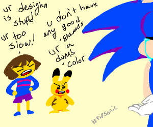 300x250 Frisk And Pikachu Criticize Sonic Drawing - Sonic Drawing Games