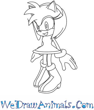 300x350 how to draw amy rose from sonic the hedgehog - Sonic Drawing Pictures