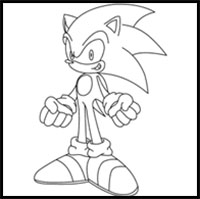 200x199 How To Draw Sonic Hedgehog Cartoon Characters Drawing Tutorials - Sonic Drawing Pictures