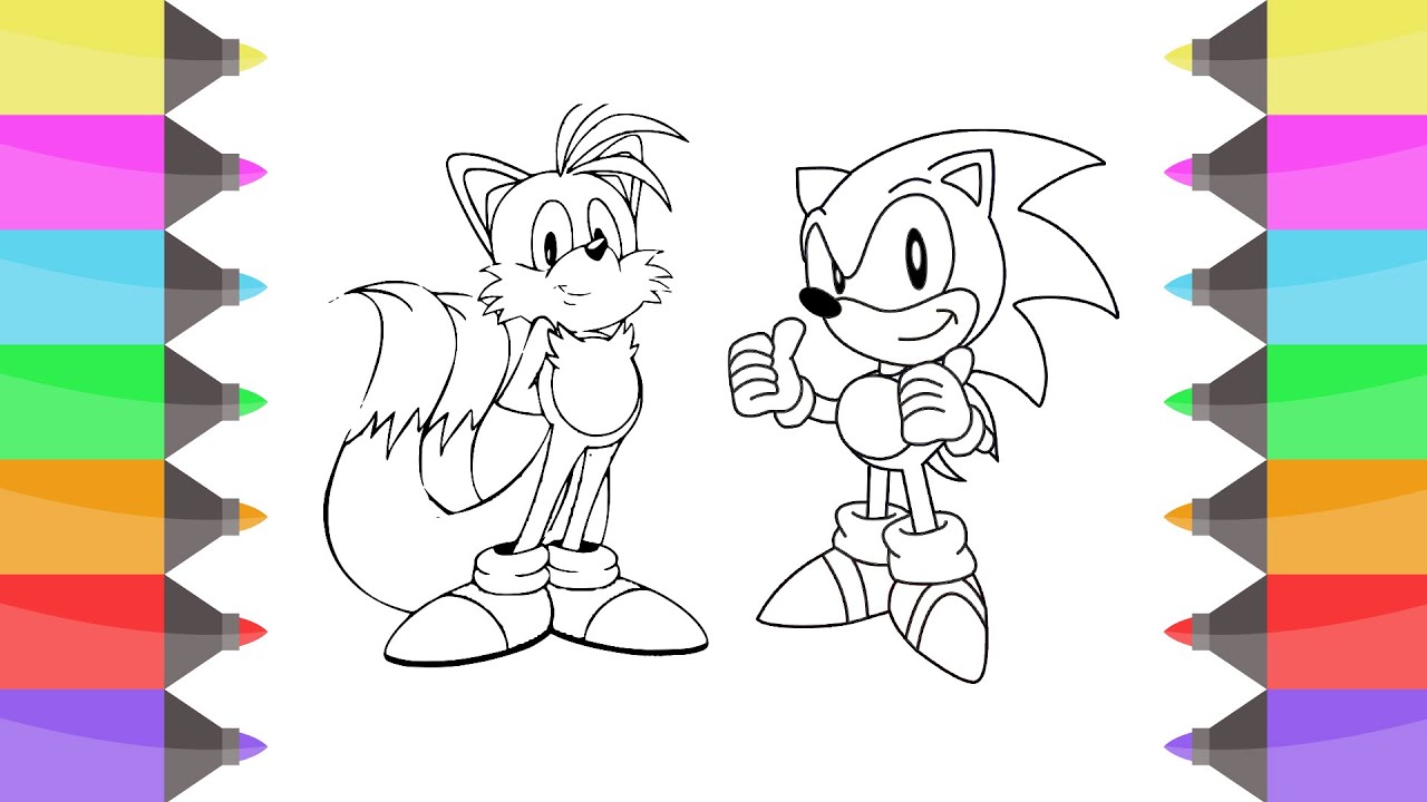 1280x720 How To Draw Sonic Sega Video Games Colouring Book For Kids - Sonic Games Drawing
