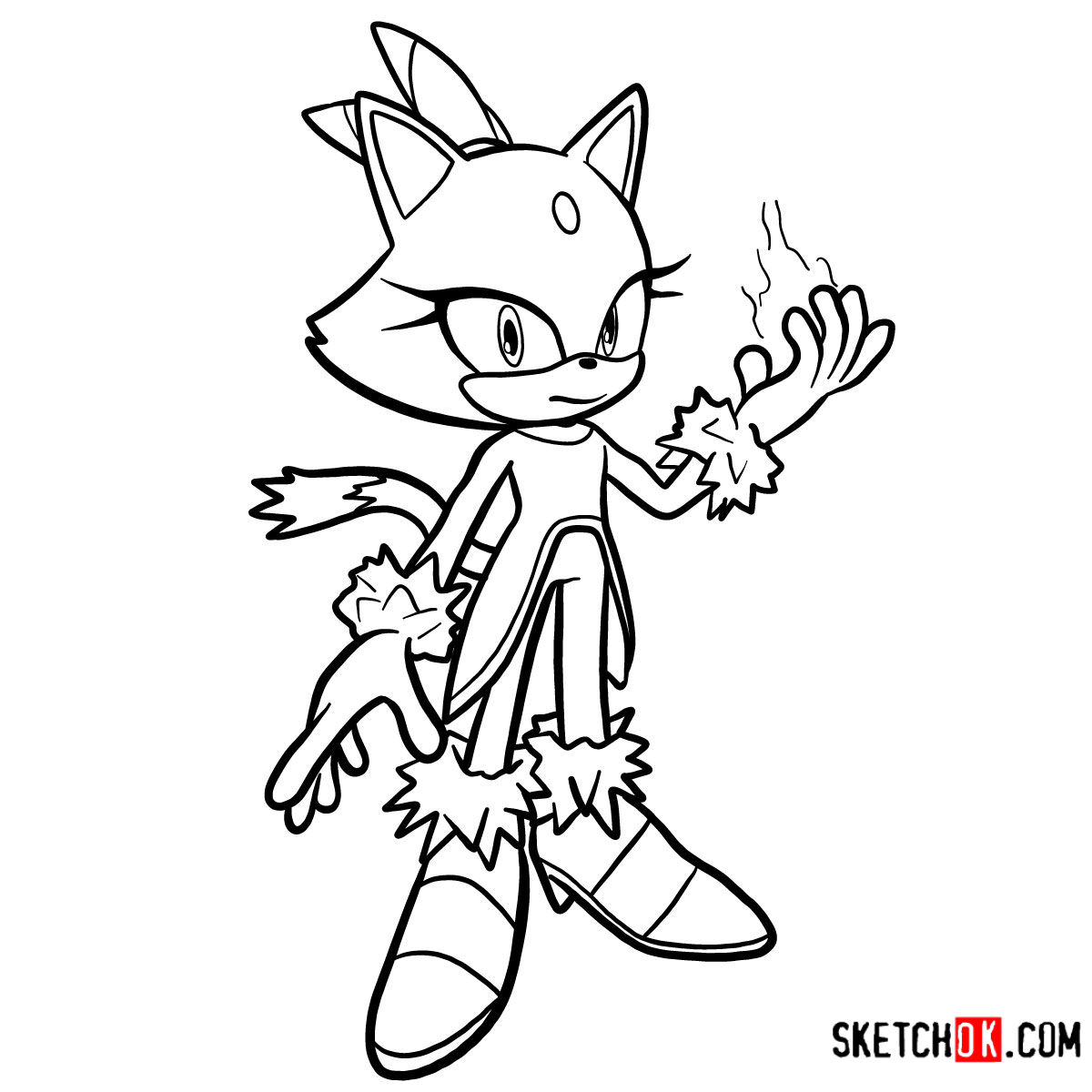1200x1200 how to draw blaze the cat sonic the hedgehog - Sonic The Hedgehog Drawing
