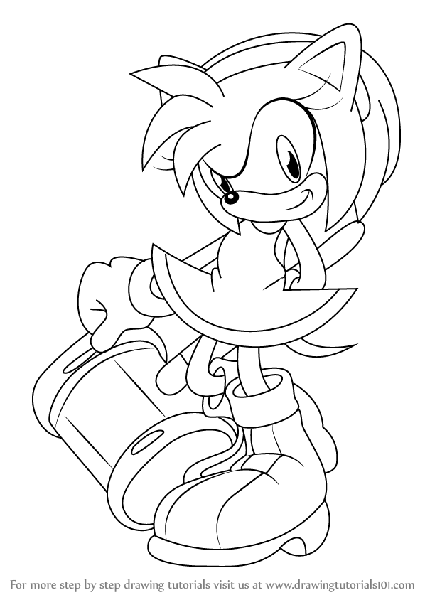 598x844 learn how to draw amy rose from sonic the hedgehog - Sonic The Hedgehog Drawing