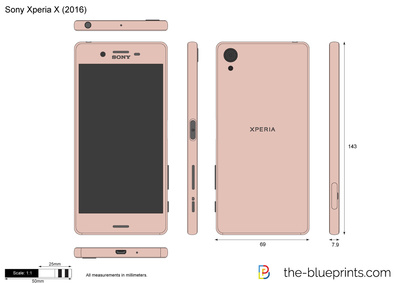 400x283 sony xperia x vector drawing - Sony Drawing