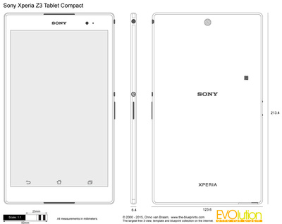 400x317 sony xperia tablet compact vector drawing - Sony Drawing