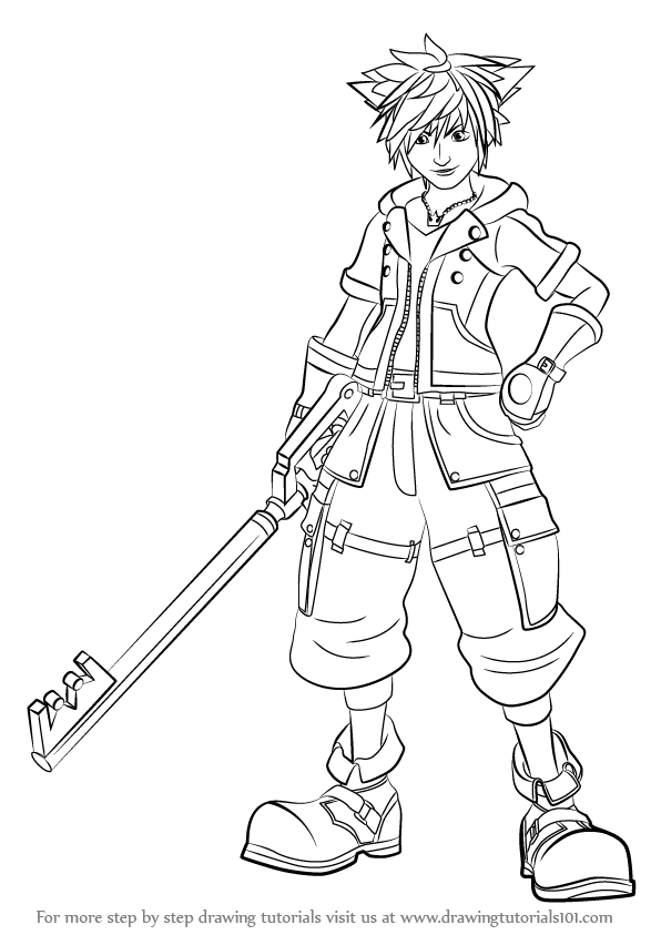 596x843 Learn How To Draw Sora From Kingdom Hearts - Sora Drawing