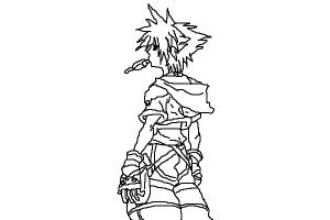 300x200 Sora Kingdom Hearts - Sora Drawing