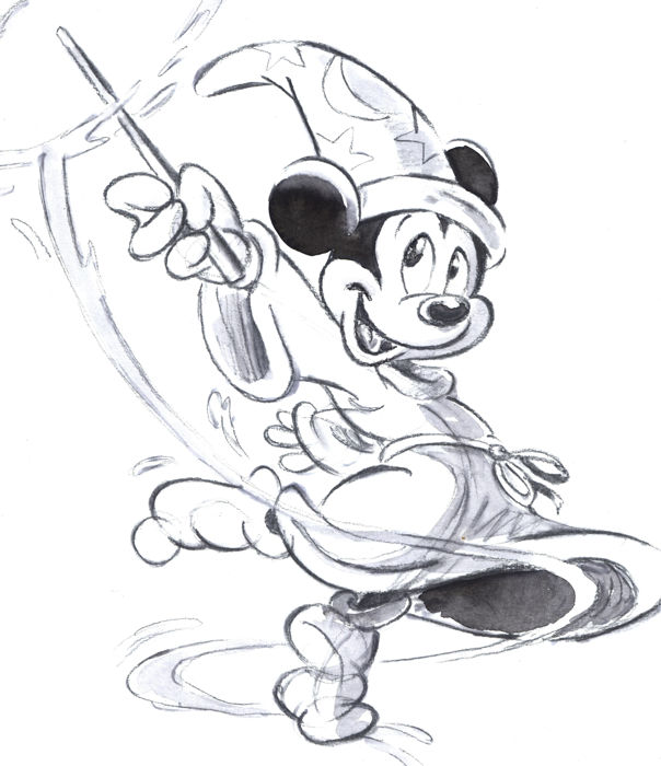 604x700 fernandez, tony - Sorcerer Mickey Drawing