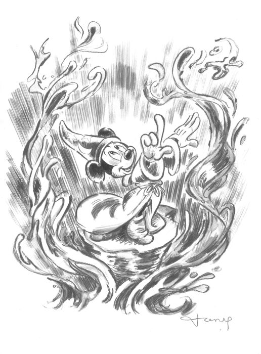 516x700 fernandez, tony - Sorcerer Mickey Drawing