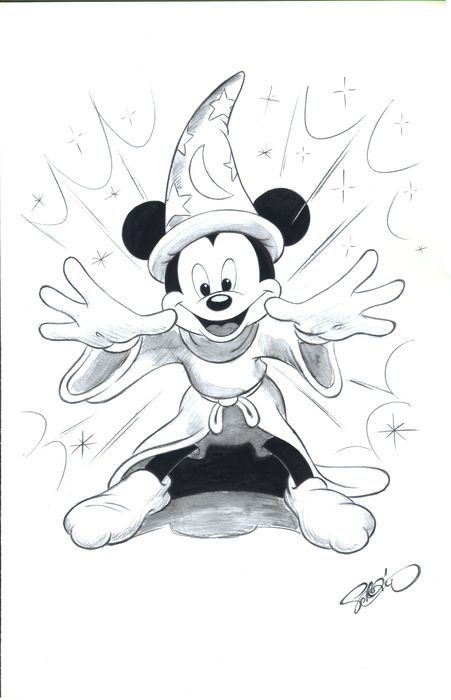 Sorcerer Mickey Drawing at PaintingValley.com | Explore collection of ...