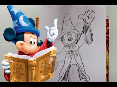 480x360 How To Draw Sorcerer Mickey Mouse - Sorcerer Mickey Drawing