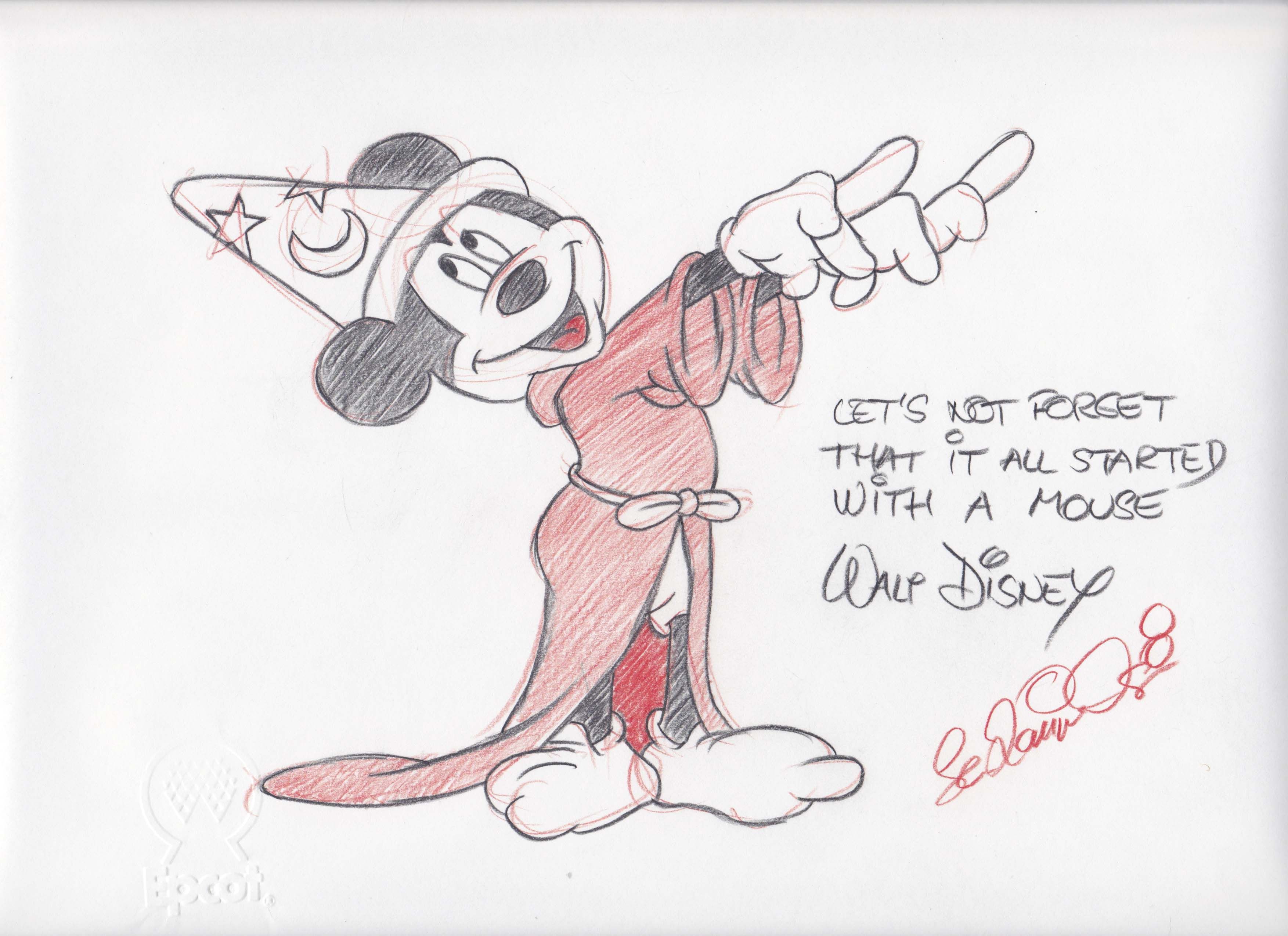 3507x2550 no longer available} original signed x sorcerer mickey - Sorcerer Mickey Drawing