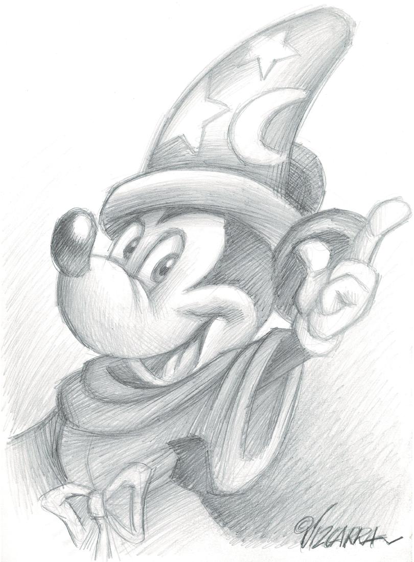 810x1100 Original Drawing - Sorcerer Mickey Drawing
