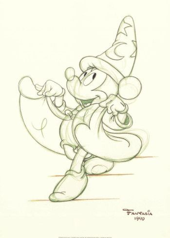 349x488 sorcerer mickey art print mickey mouse room disney - Sorcerer Mickey Drawing