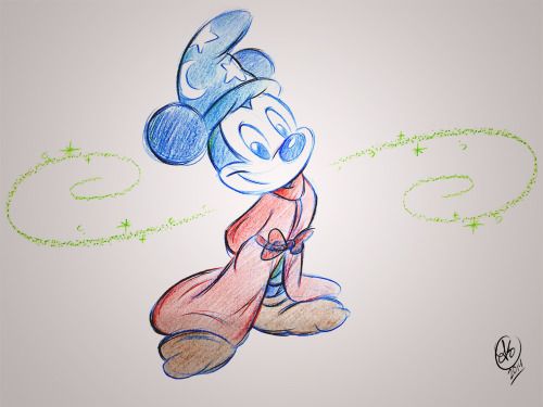 500x375 Sorcerer Mickey Is Just The Best! I Made This Sketch For A Very - Sorcerer Mickey Drawing