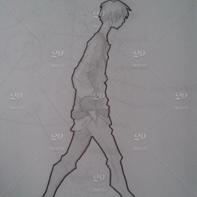 640x640 a drawing of an anime boy walking sorry the feet are cut off - Sorry Drawing