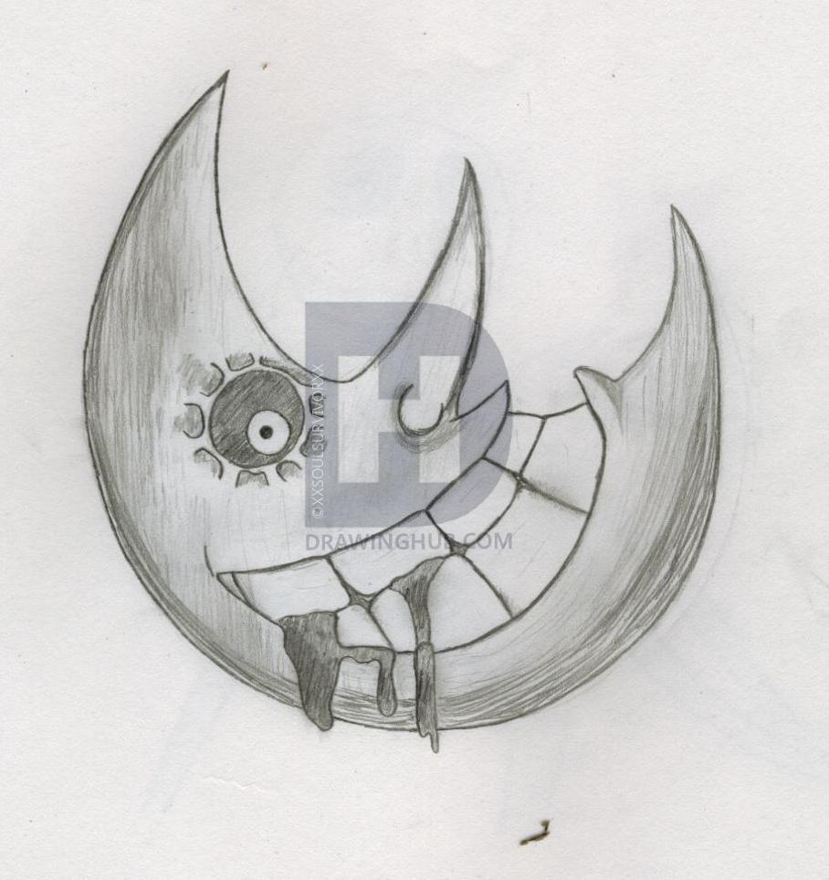908x964 how to draw the soul eater moon, step - Soul Drawing