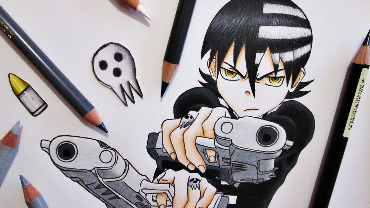 1280x720 speed drawing death the kid soul eater - Soul Eater Drawing