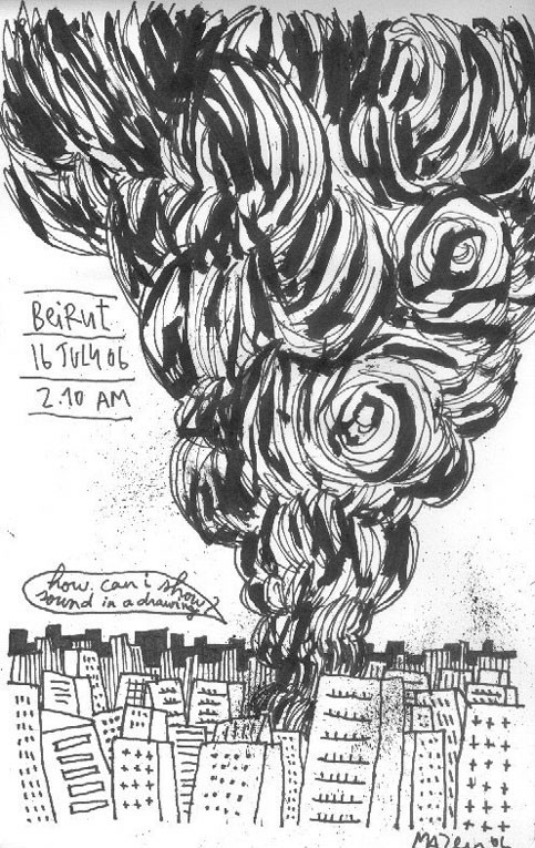 483x765 a beiruti's drawn diaries how can i show sound in a drawing - Sound Drawing