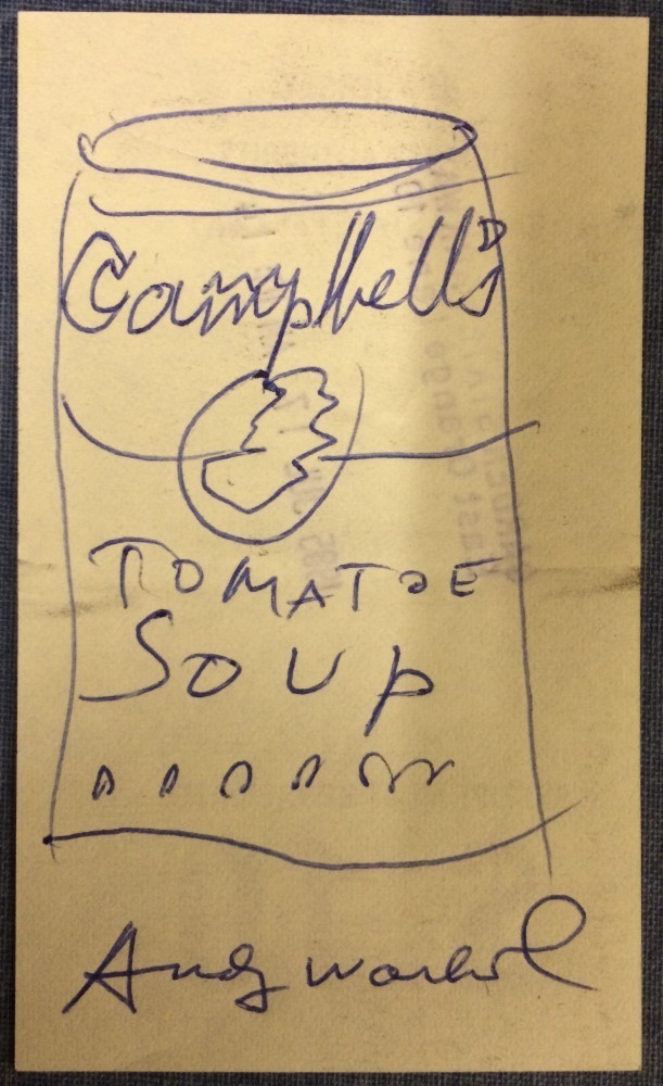 611x1000 andy warhol signed pen and ink soup can drawing to be sold july - Soup Can Drawing