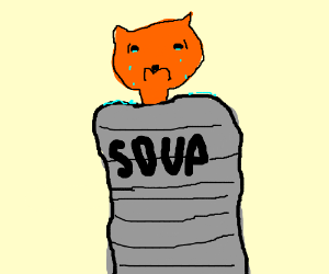 300x250 sad cat sits in soup can drawing - Soup Can Drawing