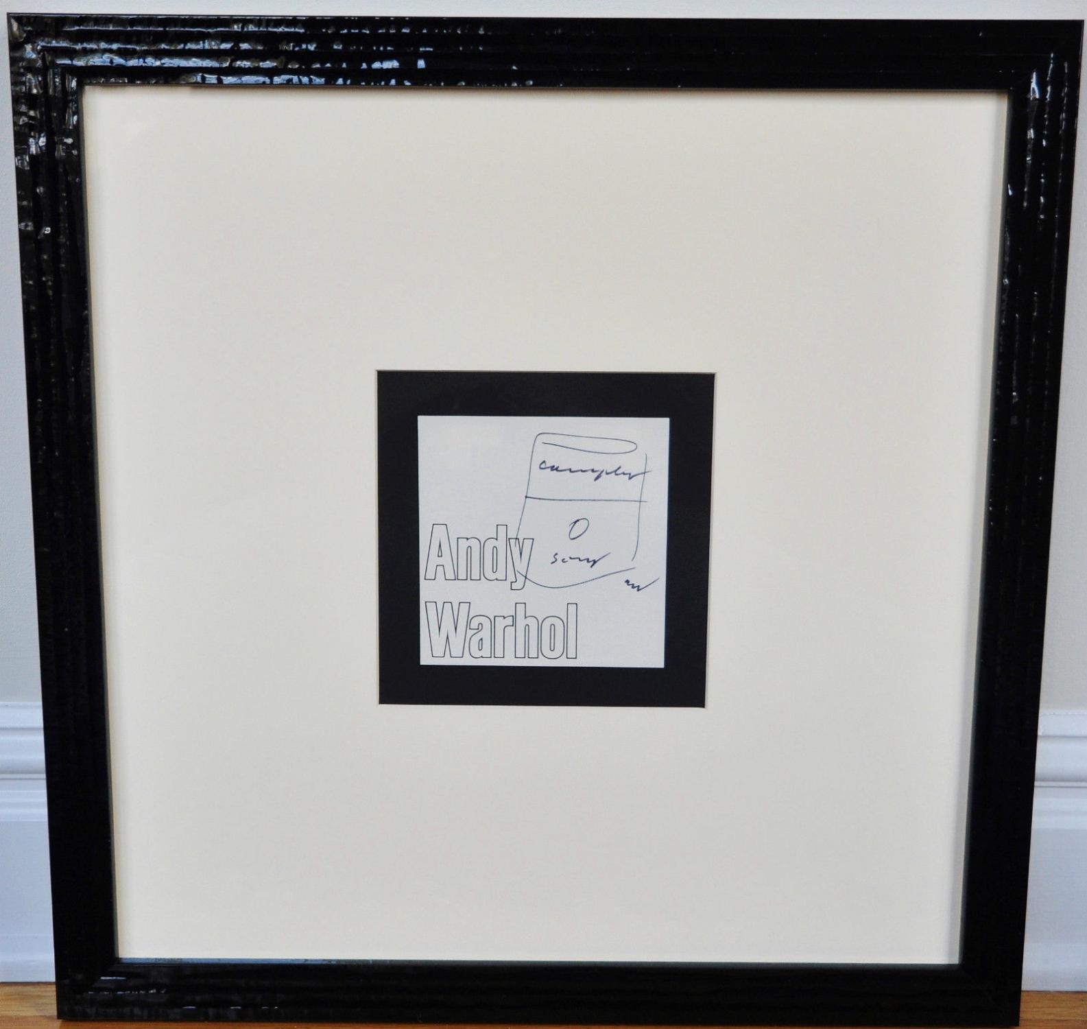 1585x1500 andy warhol original framed signed soup can drawing - Soup Can Drawing