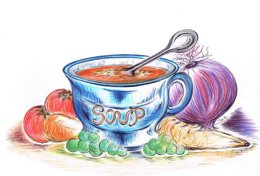900x608 Countryside Harvest Soup Drawing - Soup Drawing