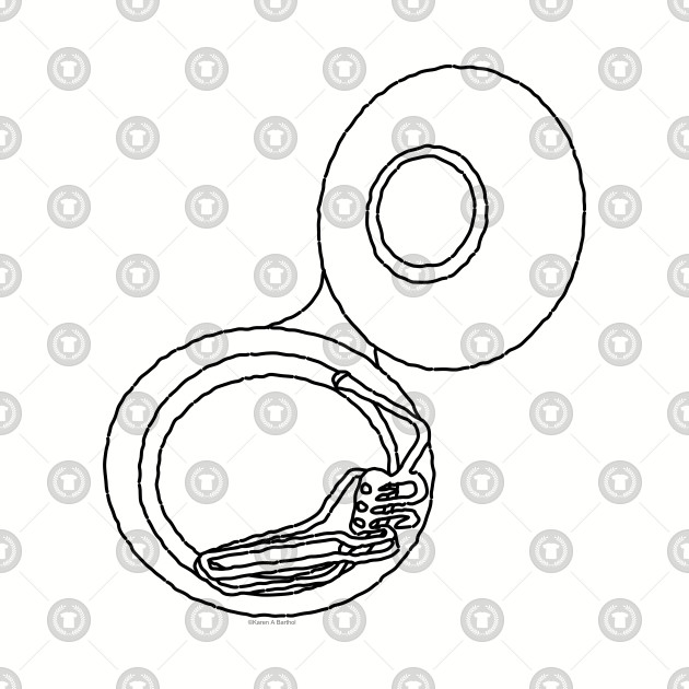 630x630 Rough Tuba Drawing - Sousaphone Drawing