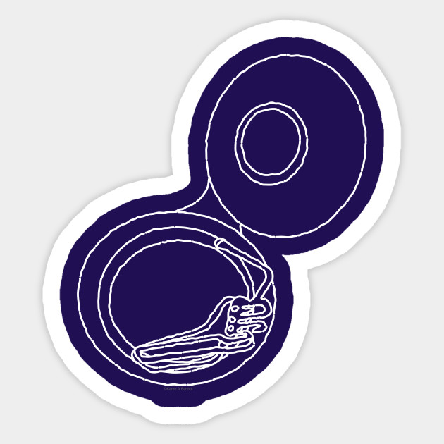 630x630 Rough White Tuba Drawing - Sousaphone Drawing