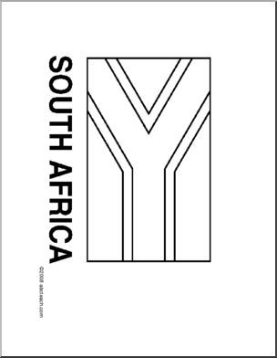 304x392 flag south africa - South Africa Drawing