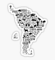 210x230 south america drawing stickers redbubble - South America Drawing