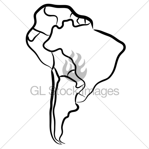 500x500 south america sketch gl stock images - South America Drawing